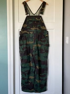 Pointer Vintage 80s Denim Camouflage Bib Overall Dungarees